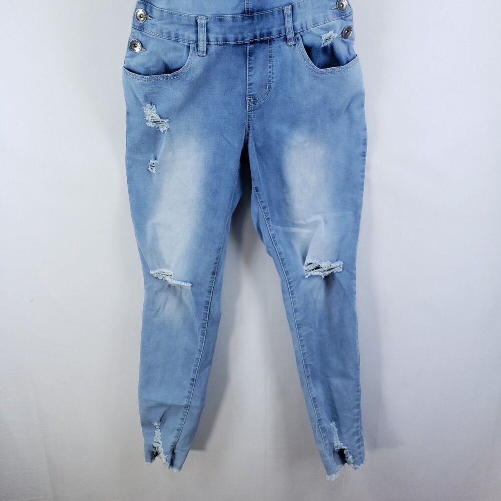 Traffic Jeans Wear Destroyed Fashion Overalls Women's Size 29 Light Wash - Picture 4 of 9